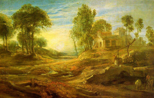 Landscape With A Watering Place By Peter Paul Rubens