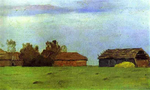 Landscape With Buildings By Isaac Levitan