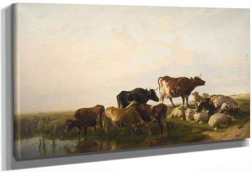 Landscape With Cattle And Sheep1 By Thomas Sidney Cooper By Thomas Sidney Cooper