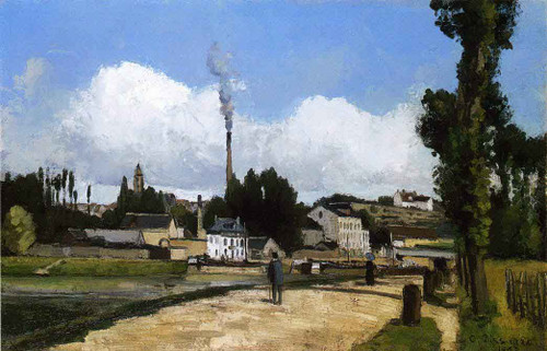 Landscape With Factory By Camille Pissarro