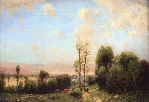 Landscape With Figures On A Path1 By Julian Onderdonk By Julian Onderdonk