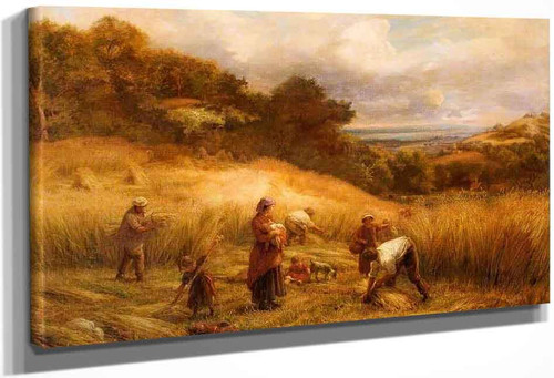 Landscape With Harvesters By John Linnell By John Linnell