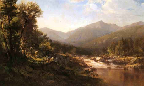Landscape With Mountains And Stream By Alexander Helwig Wyant