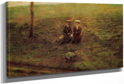 Landscape With Two Figures By Giovanni Segantini