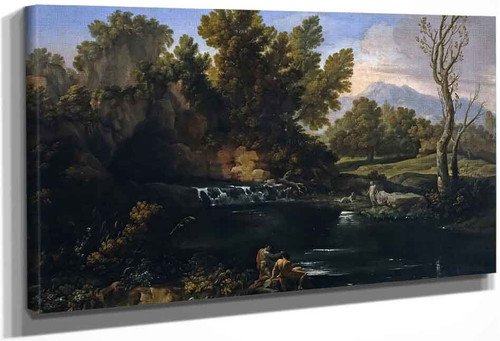 Landscape With Waterfall By Corrado Giaquinto By Corrado Giaquinto