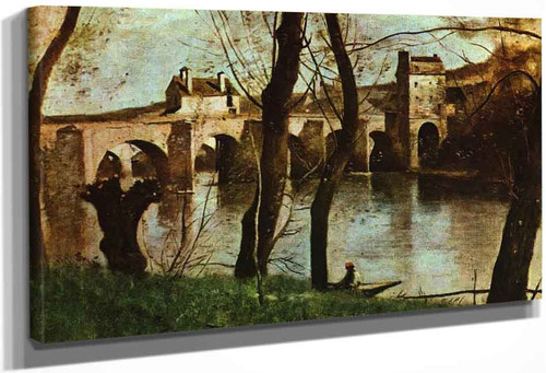 Le Pont De Mantes By Jean Baptiste Camille Corot