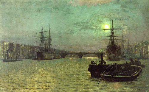London Bridge Half Tide By John Atkinson Grimshaw By John Atkinson Grimshaw