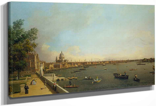 London The Thames From Somerset House Terrace Towards The City By Canaletto By Canaletto
