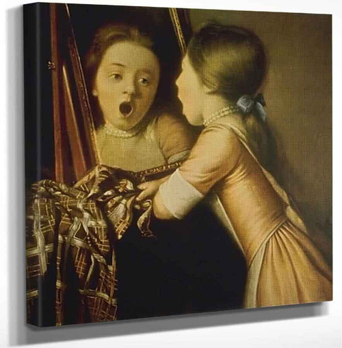 Young Girl Singing Into A Mirror By Jean Etienne Liotard Art Reproduction