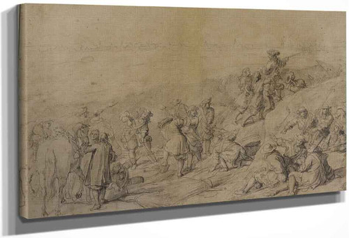 Louis Xiv Visiting A Trench During The Siege Of Tournai In 1667 By Charles Le Brun