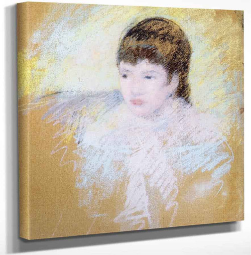 Young Girl With Brown Hair Looking To Left 2 By Mary Cassatt Art Reproduction