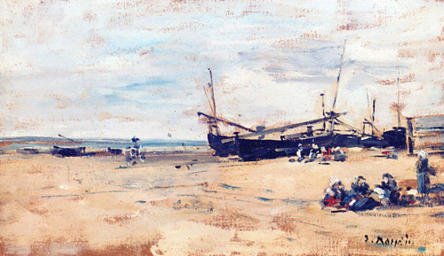 Low Tide At Berck By Eugene Louis Boudin