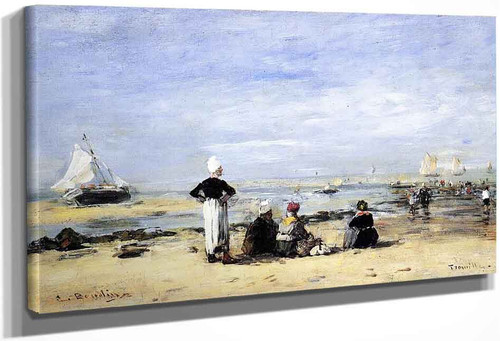 Low Tide At Trouville By Eugene Louis Boudin