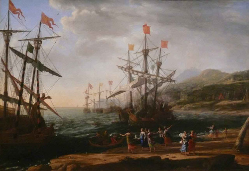 Marine With The Trojans Burning Their Boats By Claude Lorrain By Claude Lorrain
