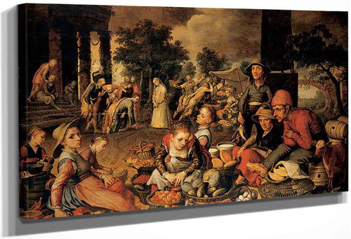 Market Place With Christ And The Adulteress By Pieter Aertsen By Pieter Aertsen