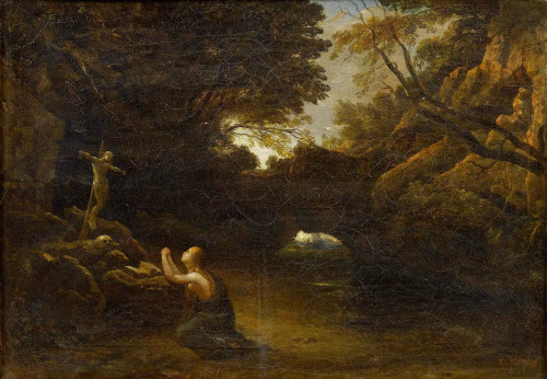 Mary Magdalen Praying In The Wilderness By Francis Danby