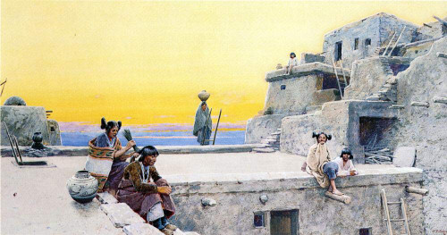 Moki Courtship By Henry F. Farny By Henry F. Farny