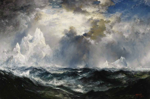 Moonlight. Icebergs In Mid Atlantic By Thomas Moran