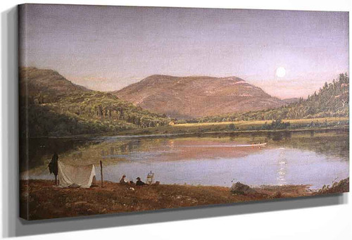 Moonlit Lake By Jasper Francis Cropsey By Jasper Francis Cropsey