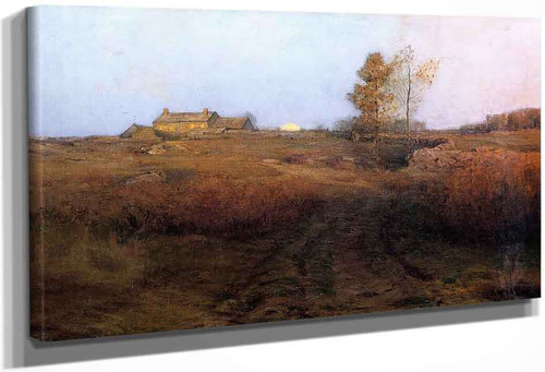 Moonrise, Near The Shore By Dwight W. Tryon