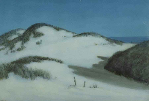 Moonshadows Across Sand Dunes By Albert Moulton Foweraker