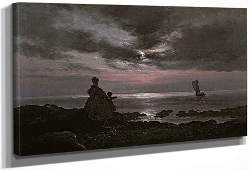 Mother And Child By The Sea1 By Johan Christian Dahl By Johan Christian Dahl