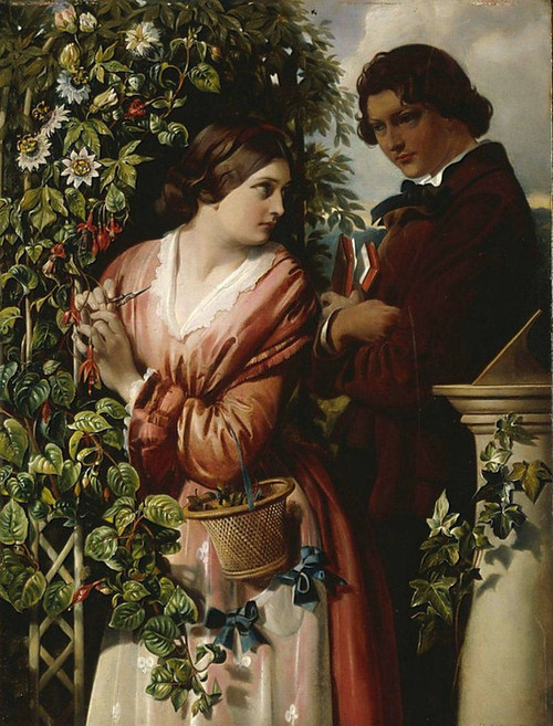 A Bower With Passion Flowers By Daniel Maclise, R.A.