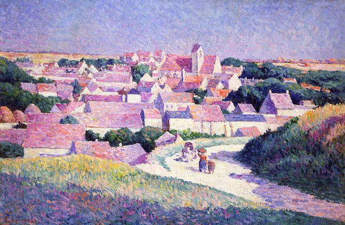 Moulineux, The Entrance To The Village By Maximilien Luce By Maximilien Luce