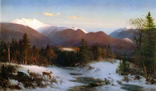 Mount Lafayette In Winter By Thomas Hill By Thomas Hill
