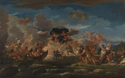 Mythological Scene With The Rape Of Proserpine By Luca Giordano, Aka Luca Fa Presto By Luca Giordano