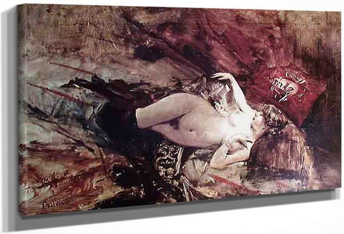 Naked Young Lady With Blanket By Giovanni Boldini By Giovanni Boldini