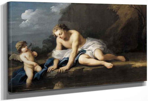 Narcissus And Cupid By Jacopo Amigoni By Jacopo Amigoni