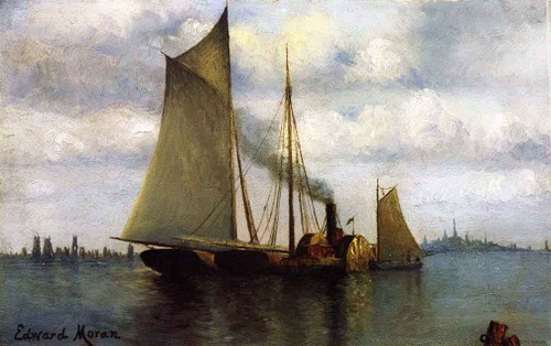 New York Harbor 2 By Edward Moran