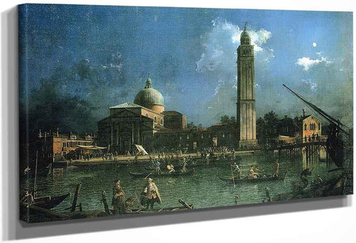 Night Time Celebration Outside The Church Of San Pietro Di Castello By Canaletto By Canaletto