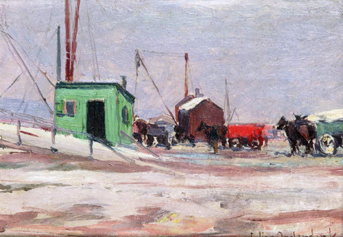 Noontime On The Docks, Hudson River And 85Th Street By Julian Onderdonk By Julian Onderdonk