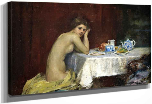 Nude At A Table By William Arthur Breakspeare