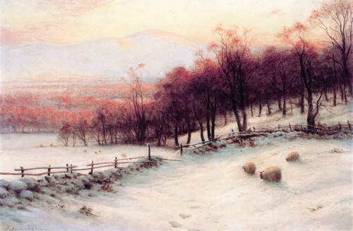 O'er Snow Clad Pastures, When The Sky Grew Red By Joseph Farquharson O'er Snow Clad Pastures, When The Sky Grew Red By Joseph Farquharson