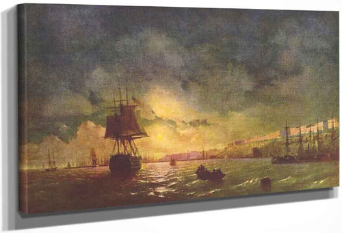 Odessa At Night By Ivan Constantinovich Aivazovsky By Ivan Constantinovich Aivazovsky