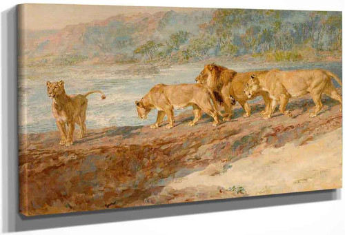 On The Bank Of An African River By Briton Riviere