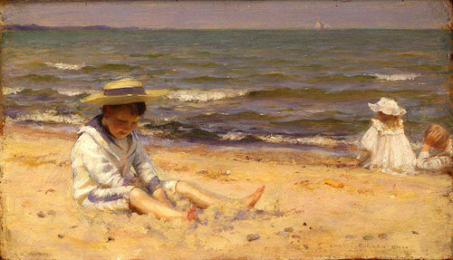 On The Beach, Lake Erie By Charles Courtney Curran By Charles Courtney Curran