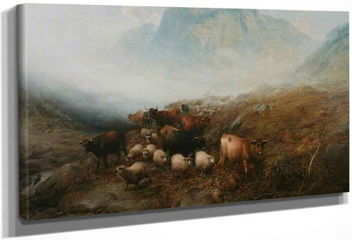 Over The Braes Of Balquhidder By Thomas Sidney Cooper By Thomas Sidney Cooper