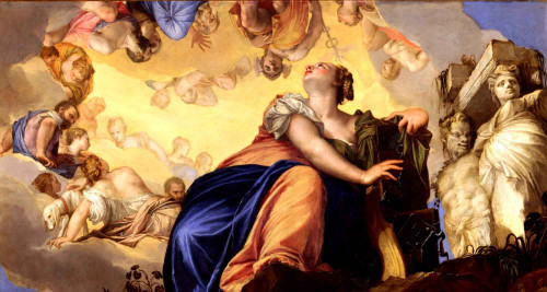 Palazzo Ducale Female Figure Breaking Her Chains By Paolo Veronese