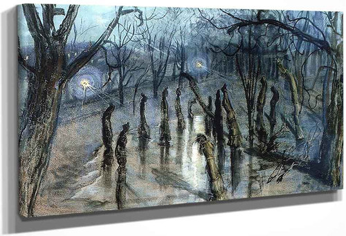 Park At Night By Stanislaw Wyspianski