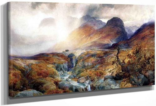 Pass At Glencoe, Scotland By Thomas Moran