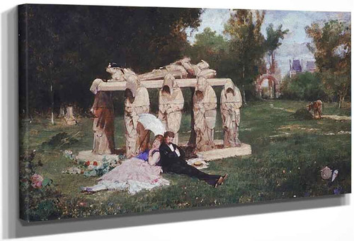 Pastoral Scene With The Phillipe Pot Grave By Alfred Emile Leopold Stevens
