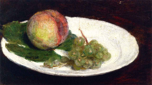 Peach And White Grapes By Henri Fantin Latour By Henri Fantin Latour