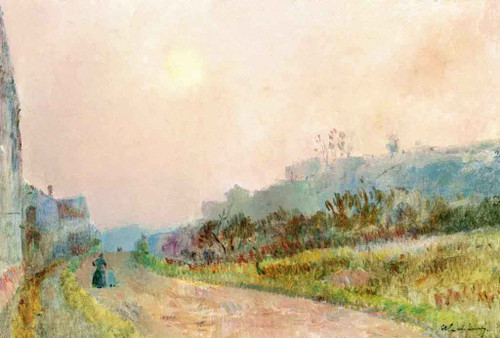 Peasant And Her Son On A Road By Albert Lebourg By Albert Lebourg