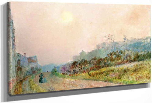 Peasant And Her Son On A Road By Albert Lebourg By Albert Lebourg