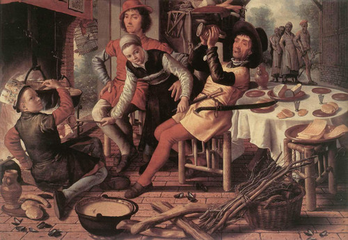 Peasants By The Hearth By Pieter Aertsen By Pieter Aertsen