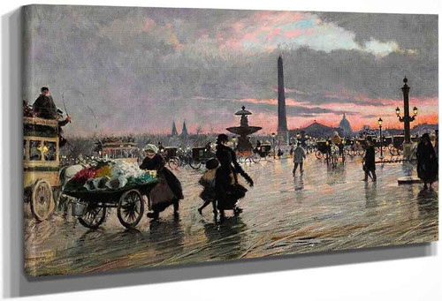 Place De La Concorde In Paris By Paul Gustave Fischer By Paul Gustave Fischer